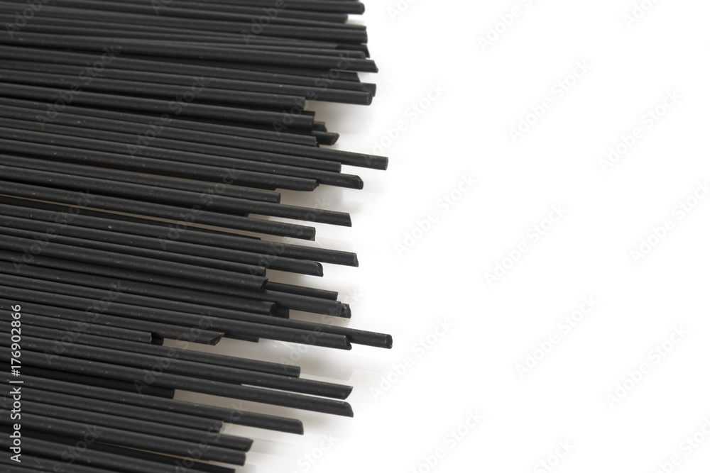 Fototapeta premium black spaghetti isolated on white