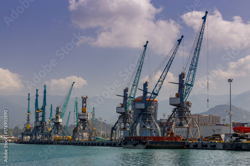 Batumi. Large port cranes.