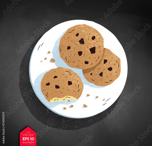 Top view vector illustration of cookies