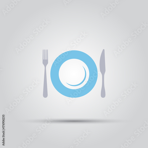 Cutlery isolated vector colored icon