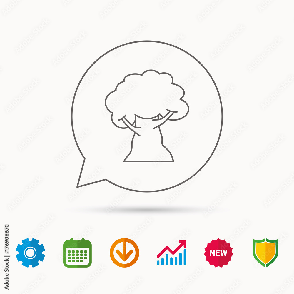Oak tree icon. Forest wood sign. Oak tree icon. Forest wood sign.