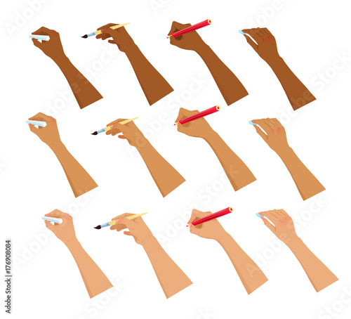 Vector collection of hands