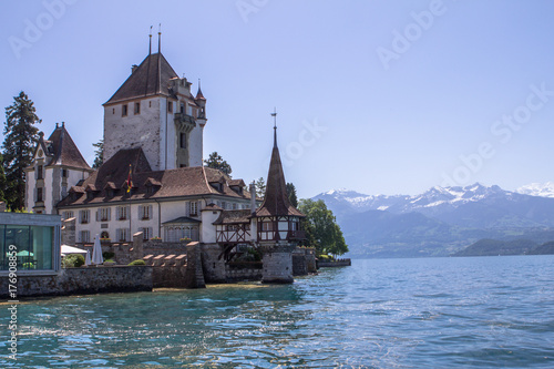 Oberhofen castle on the lake Thun in Switzerland © robertdering