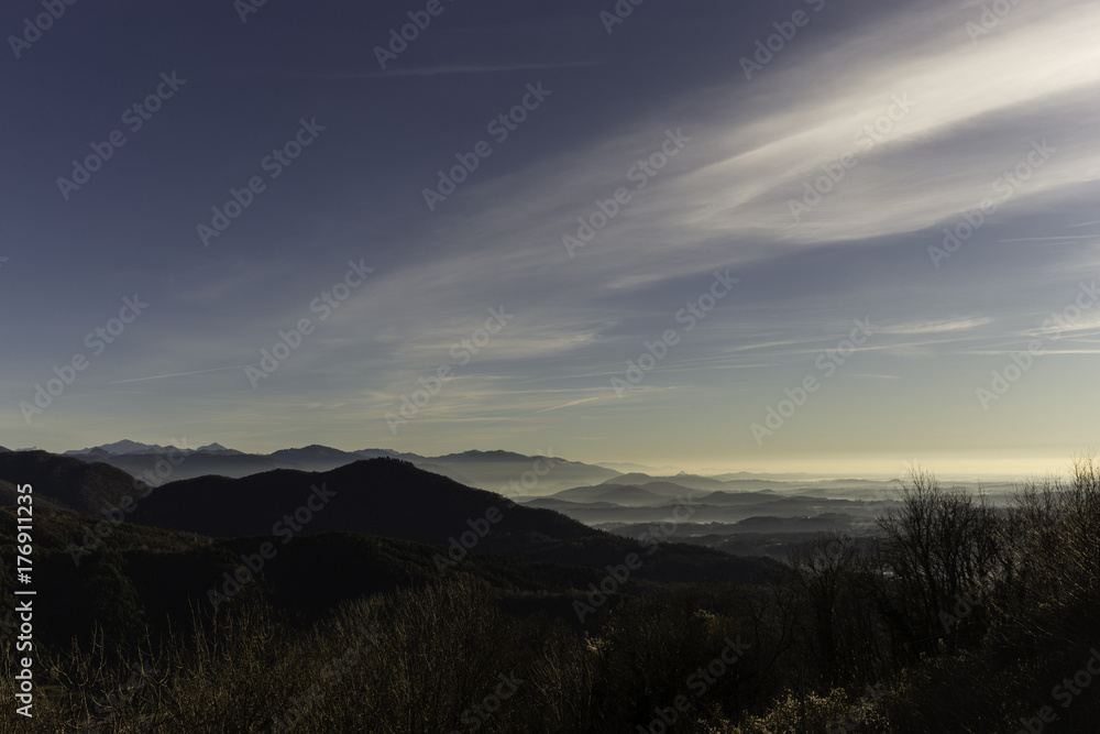 panorama view from Sacro Monte, Varese, north of Italy