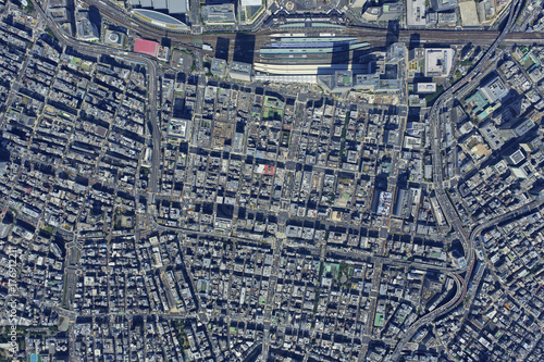 東京駅八重洲上空／真俯瞰空撮 photo