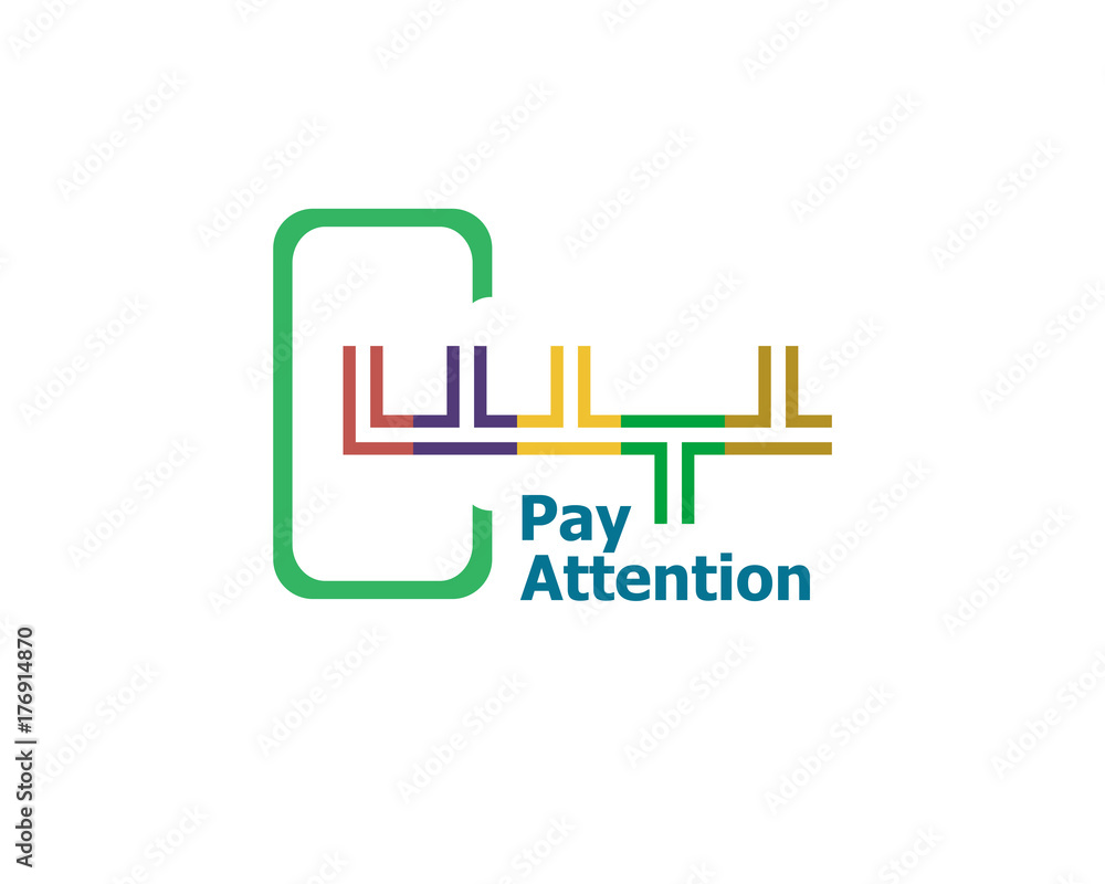 text Pay attention. Flat designed for graphic and web design text Pay attention. Flat designed for graphic and web design