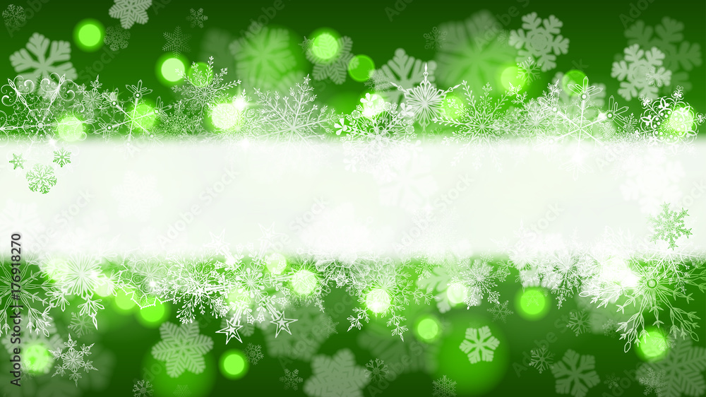 Background of snowflakes with stripe for inscription