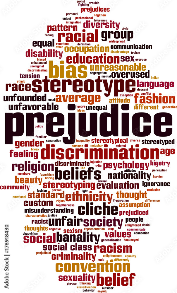 Obraz premium Prejudice word cloud