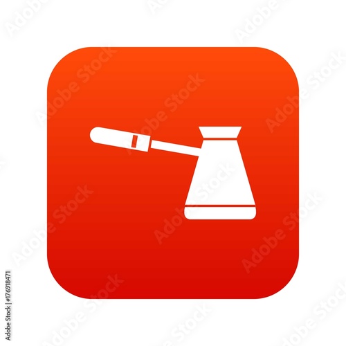 Coffee cezve icon digital red