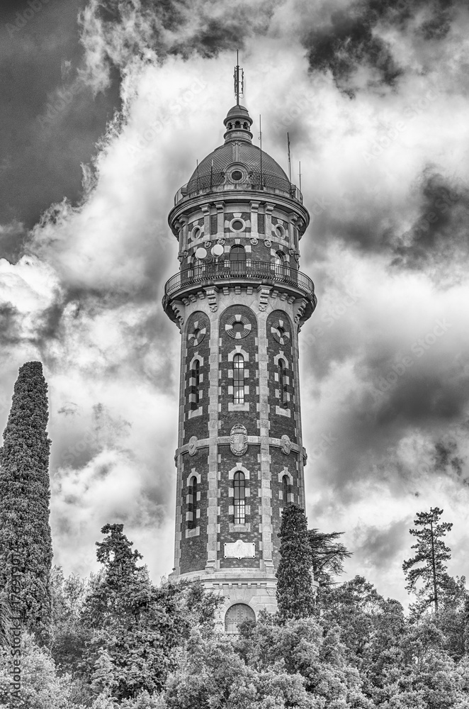 Obraz premium Water tower on Tibidabo hill, Barcelona, Catalonia, Spain