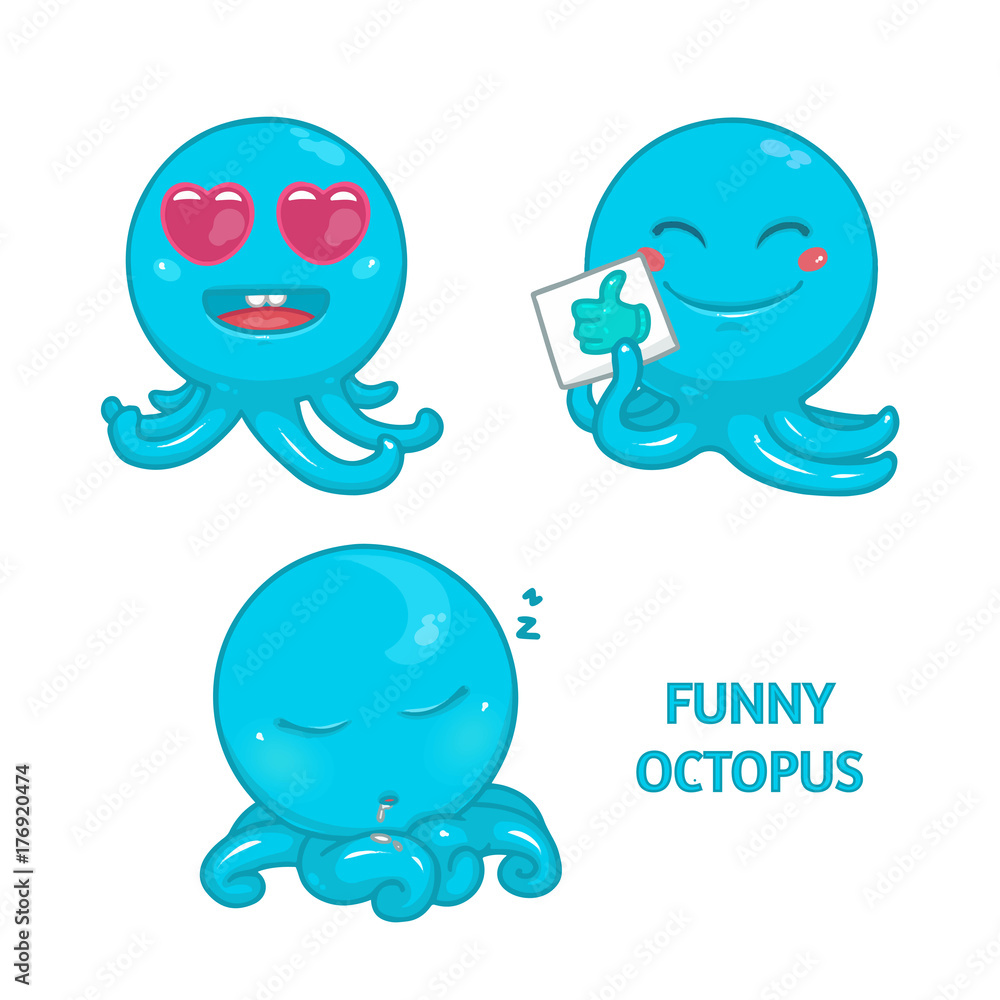 Obraz premium Funny and cute octopus