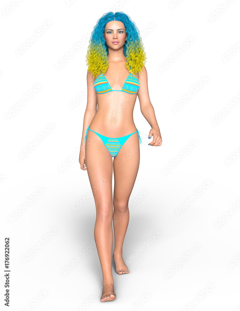 Naklejka premium ビキニの女性