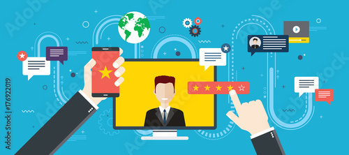 Evaluation and feedback in business.