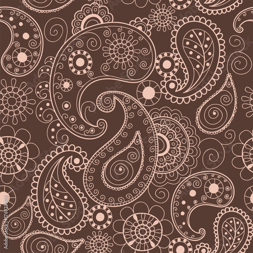 Floral mehendi pattern ornament vector illustration hand drawn henna pattern india tribal paisley background