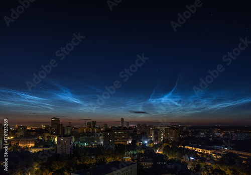 Glowing clouds over Moscow
