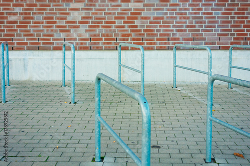 empty bicycle stands on clean background