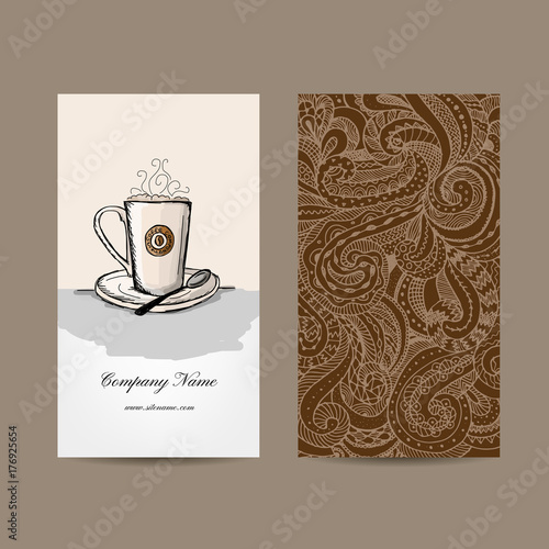Business cards design with coffee cup