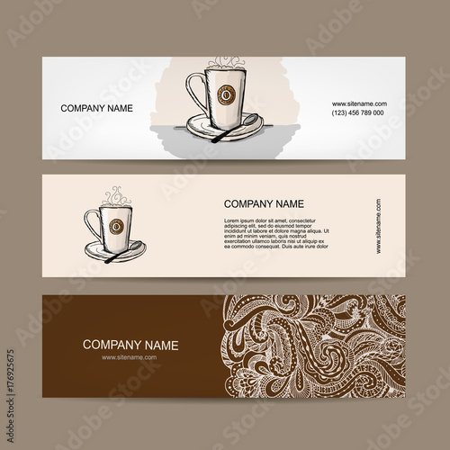 Banners design with coffee cup