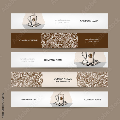 Banners design with coffee cup