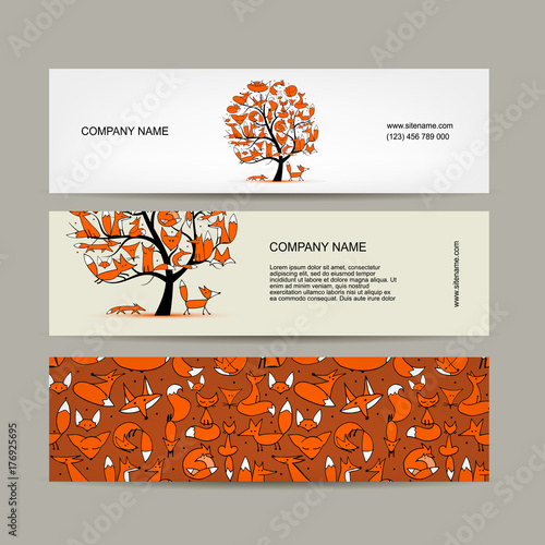 Banners design, foxy tree