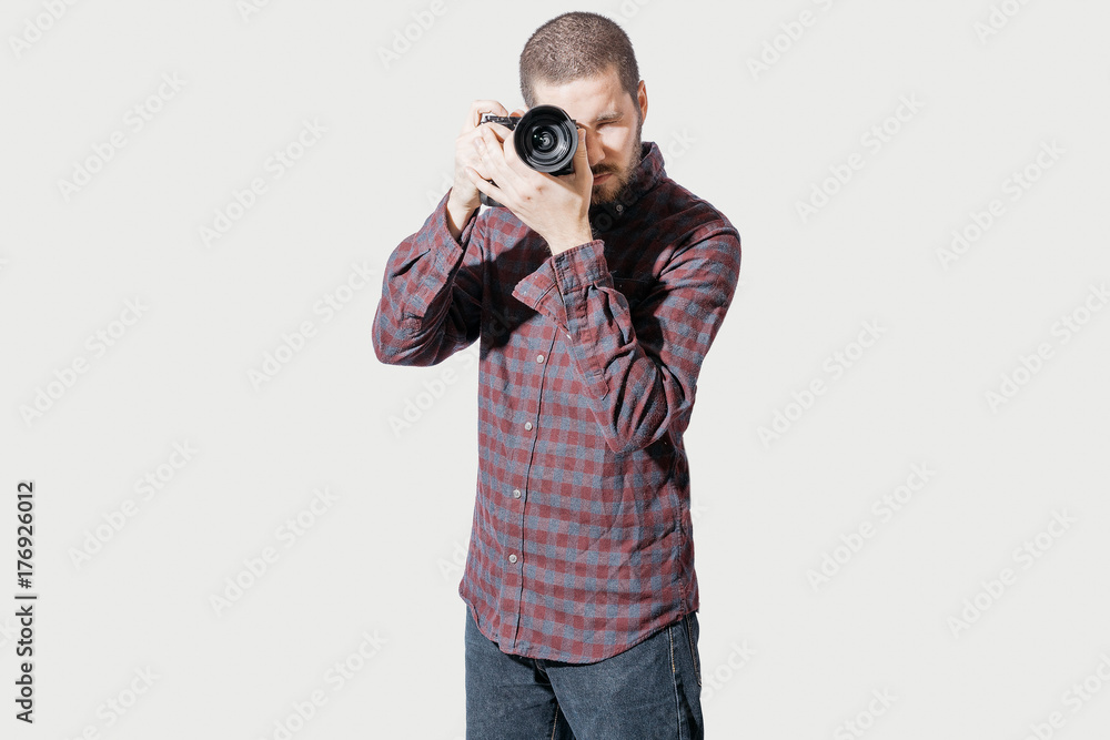 photographer taking pictures on plane background photographer taking pictures on plane background