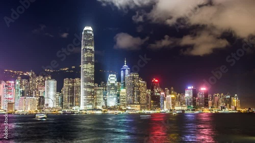 Wallpaper Mural Time lapse of HongKong Skyline and victoria habour at night Torontodigital.ca