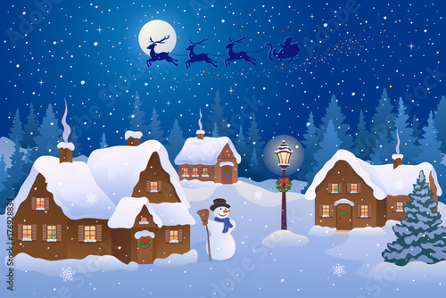 Christmas night village