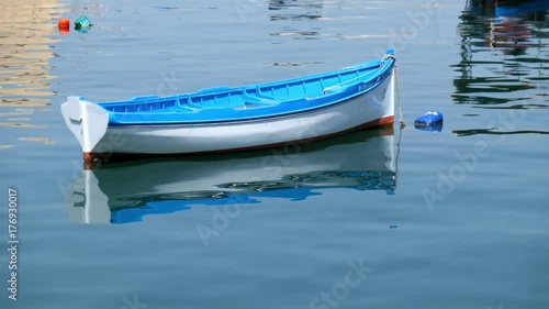Wallpaper Mural Boat on blue waters of Malta Harbor Torontodigital.ca