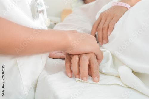 hospital patient hands to care