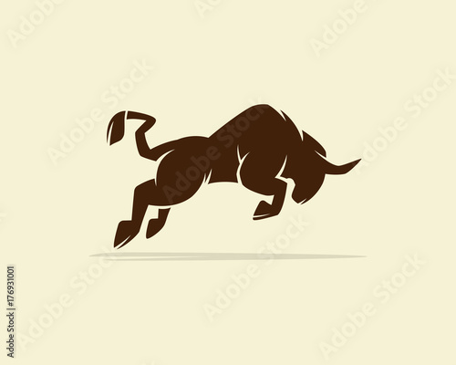 Bull logo, silhouette of a bull, bull vector, buffalo