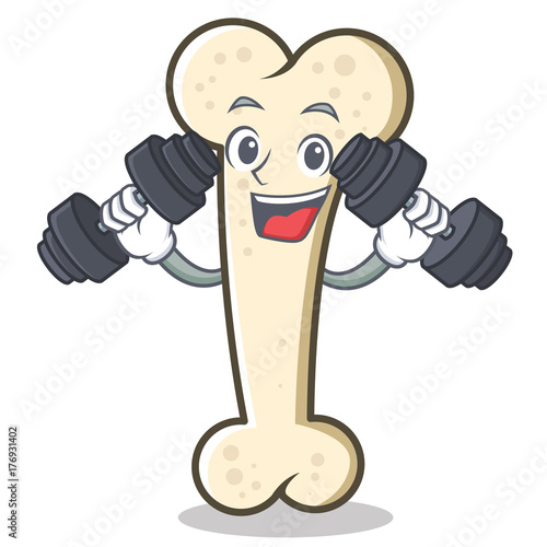 Fitness bone character cartoon mascot