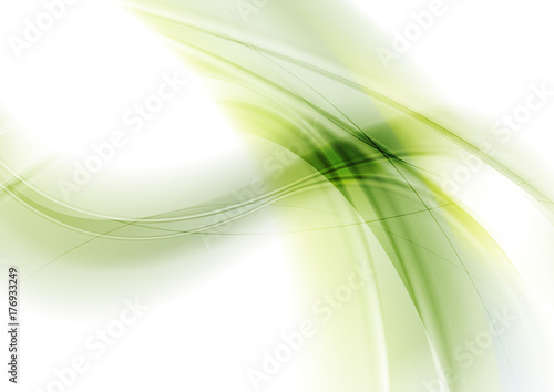 Abstract green shiny waves vector background