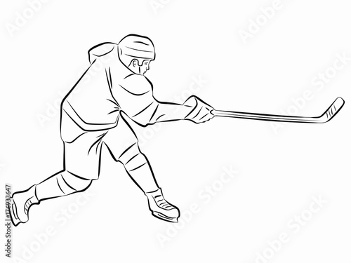 illustration ice hockey player, vector draw