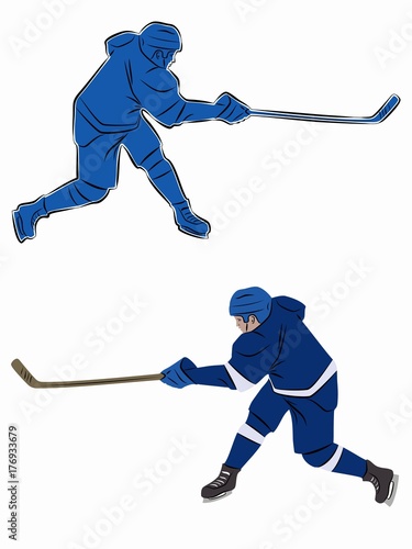 illustration ice hockey player, vector draw