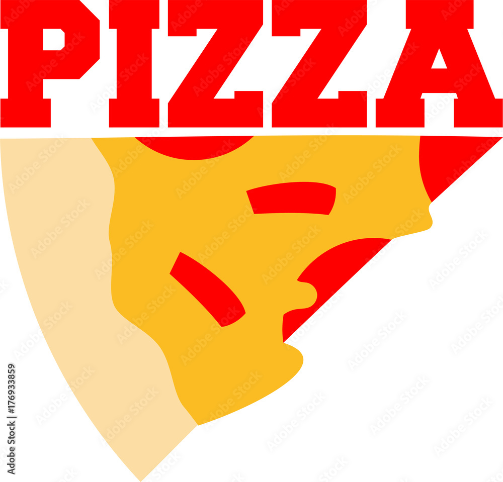 logo italien schrift text liebe lieblingsessen paprika teil stücke pizza rund groß comic cartoon clipart salami