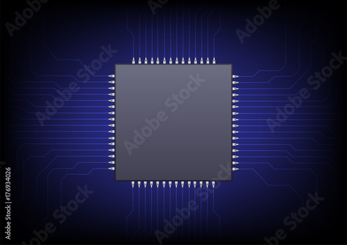 computer processor unit, CPU main board and digital concept.