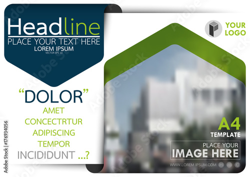 Blue and green flyer cover business brochure vector design, Leaflet advertising abstract background, Modern poster magazine layout template, Horizontal annual report for presentation.