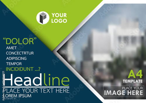 Blue and green flyer cover business brochure vector design, Leaflet advertising abstract background, Modern poster magazine layout template, Horizontal annual report for presentation.