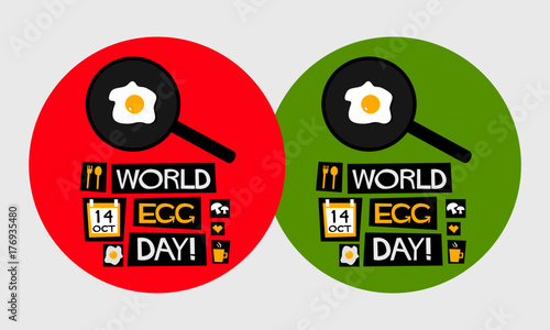 World Egg Day - 14 October (Art in Flat Style Vector Illustration Quote Poster Design)