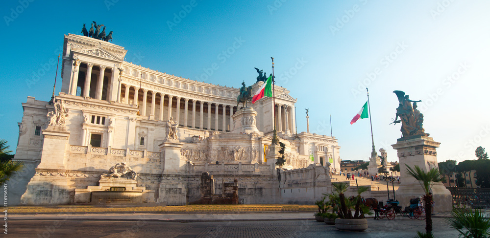 Vittorio Emanuele monument (Tomb of unknown soldier) in the city of Rome in Italy.