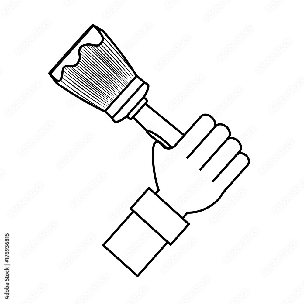 hand with paint brush vector illustration hand with paint brush vector illustration