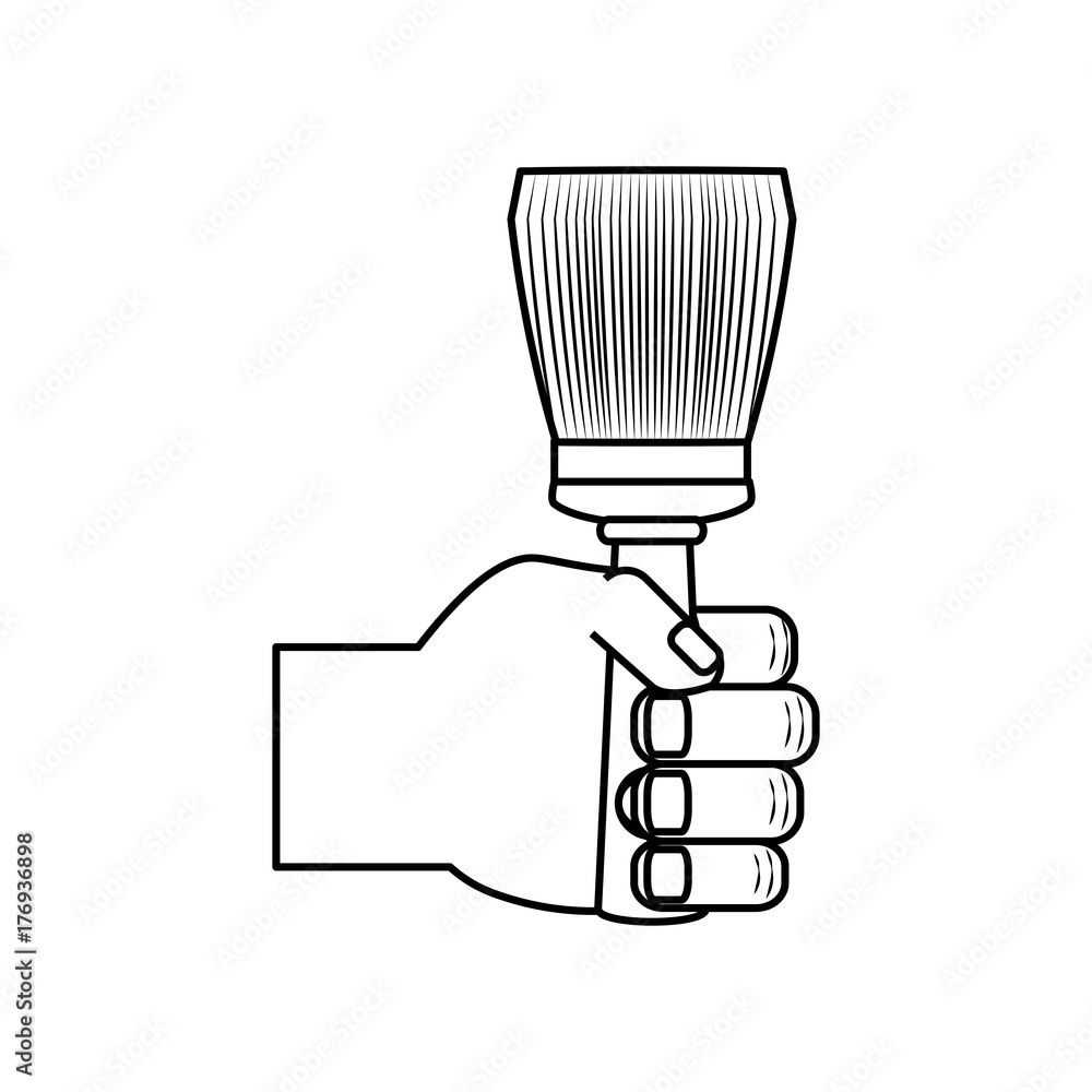 hand with paint brush vector illustration hand with paint brush vector illustration