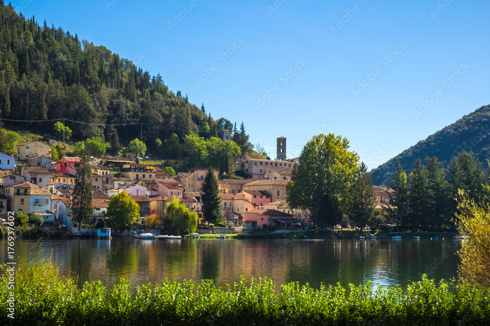 Piediluco (Italy) - A very little town with Piediluco lake, in Umbria region, central Italy
