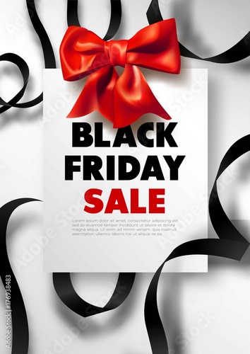 Black Friday sale discount promo offer poster or advertising flyer and coupon.