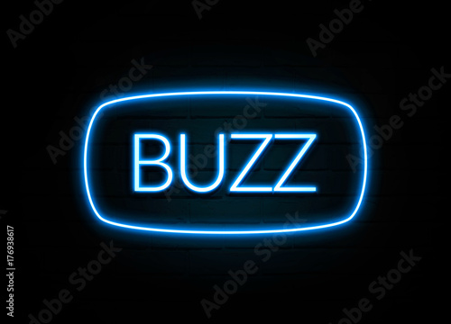 Принти на полотні Buzz  - colorful Neon Sign on brickwall