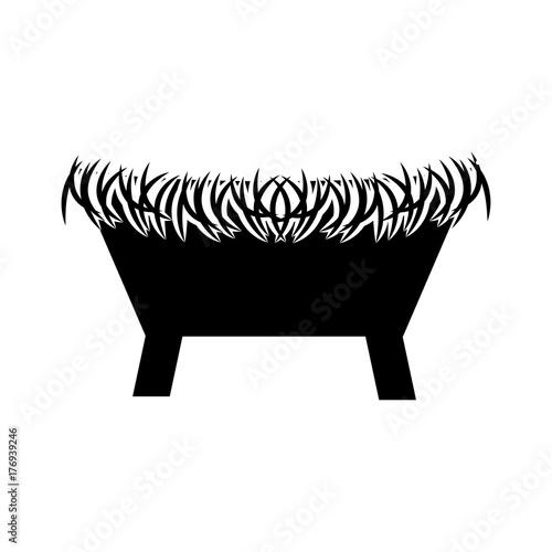 straw cradle manger christianity element icon