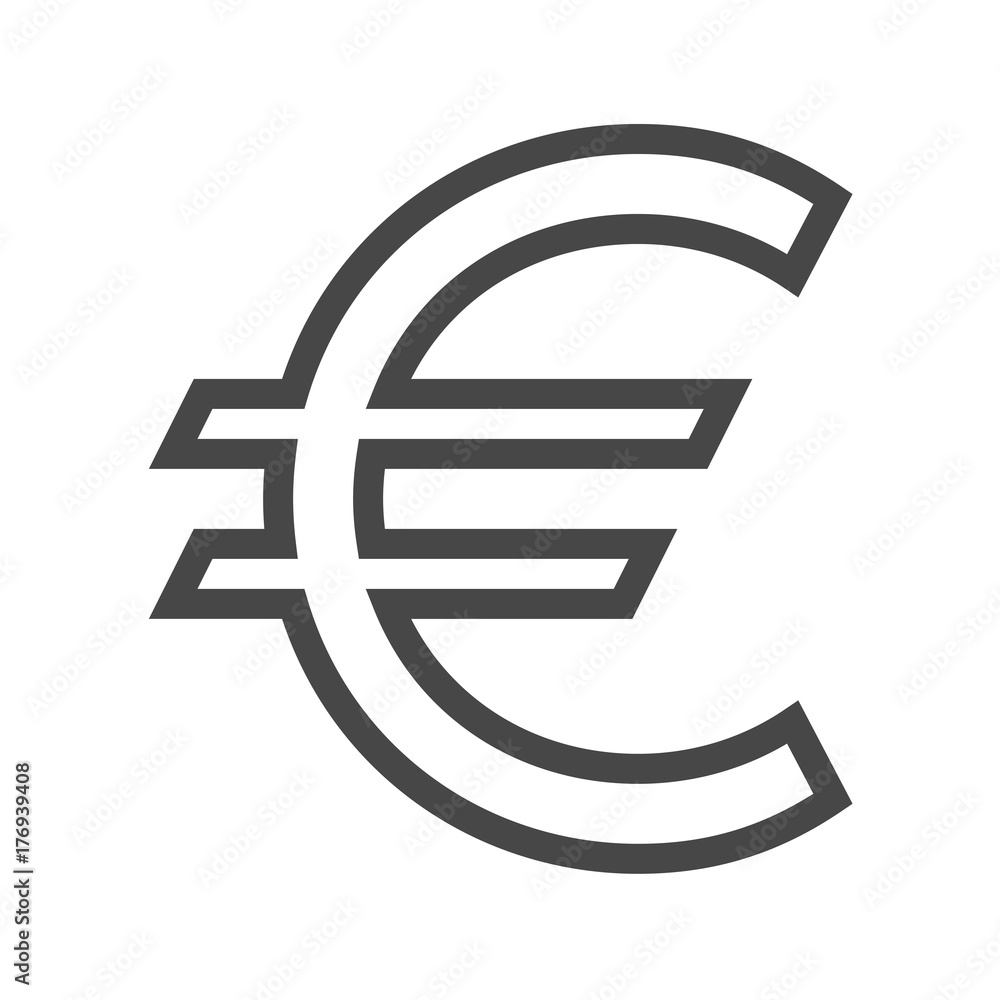 Euro Sign Thin Line Vector Icon Euro Sign Thin Line Vector Icon