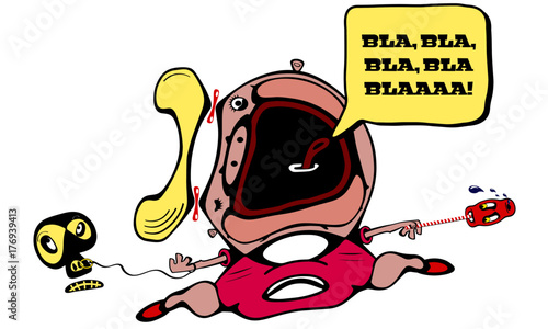 Happy young girl skipping with a lolly pop and skull 