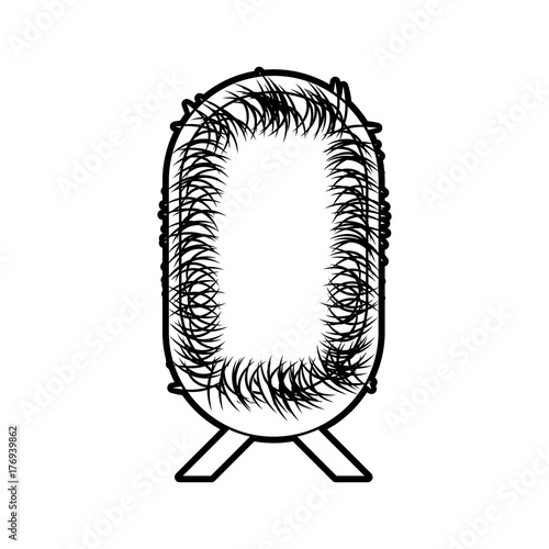 straw cradle manger christianity element icon