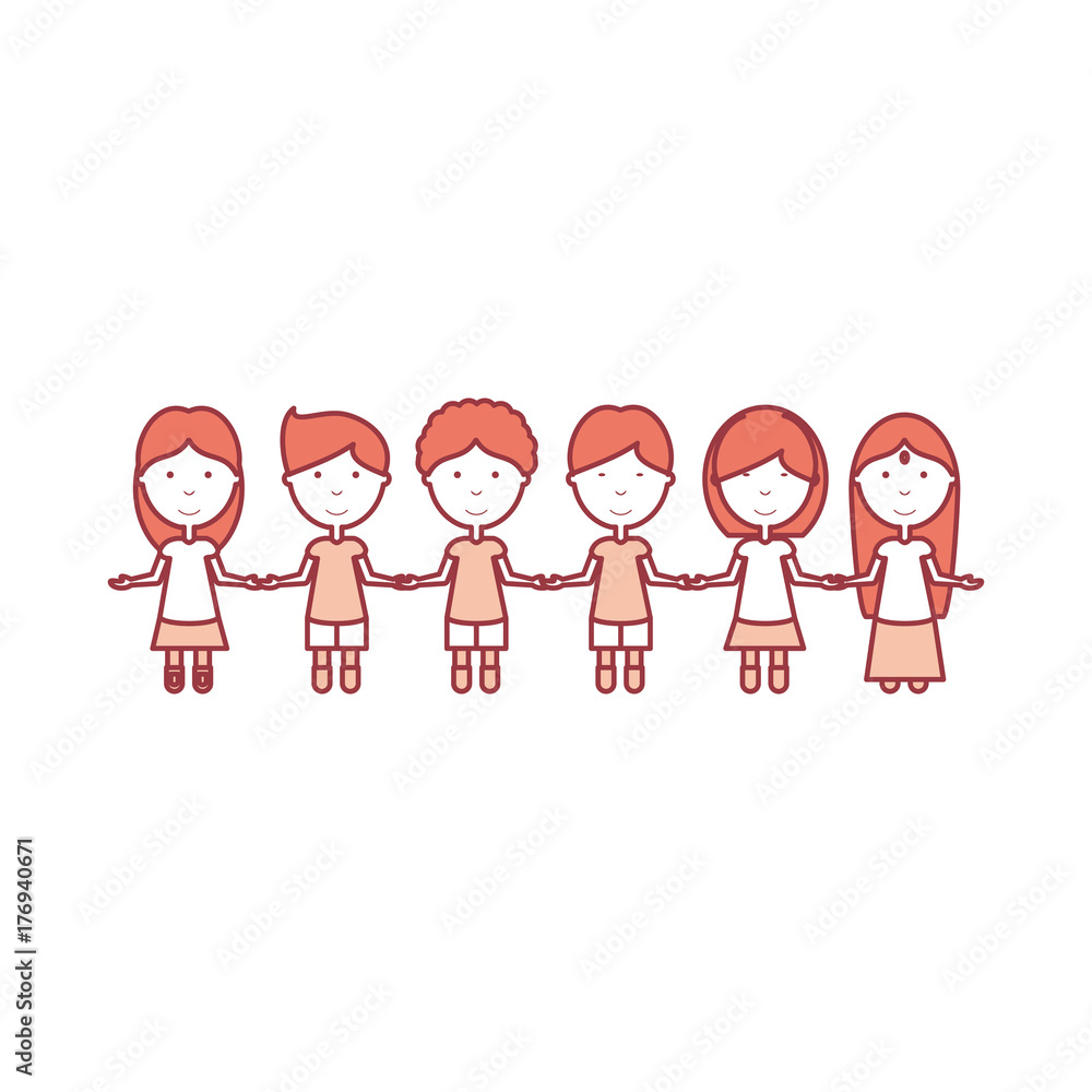 kids holding hands icon over white background colorful desgin vector illustration kids holding hands icon over white background colorful desgin vector illustration